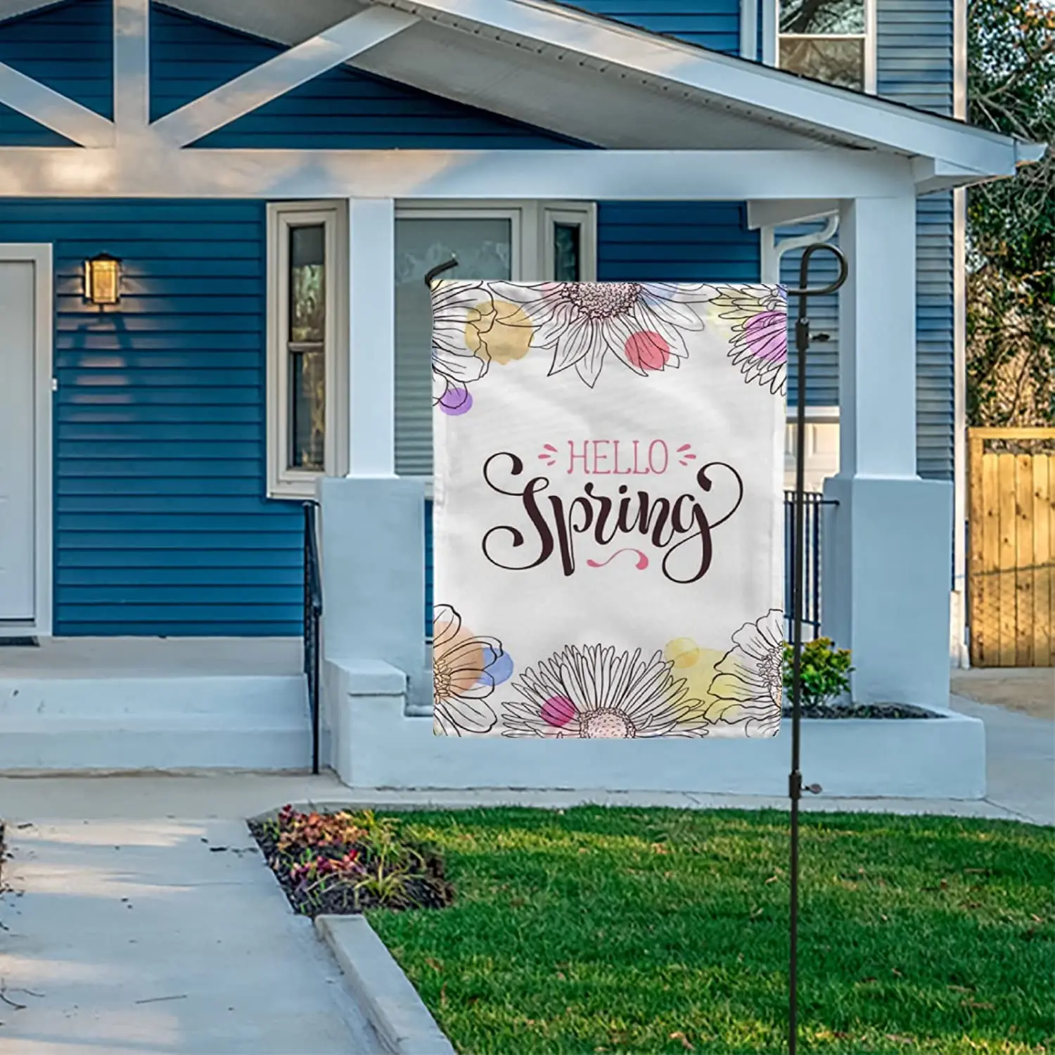 Vantaso Spring Floral Flowers Garden Flag House Flags Hello Welcome Home Yard Banner for Outside Flower Pot Double Side Print Ba