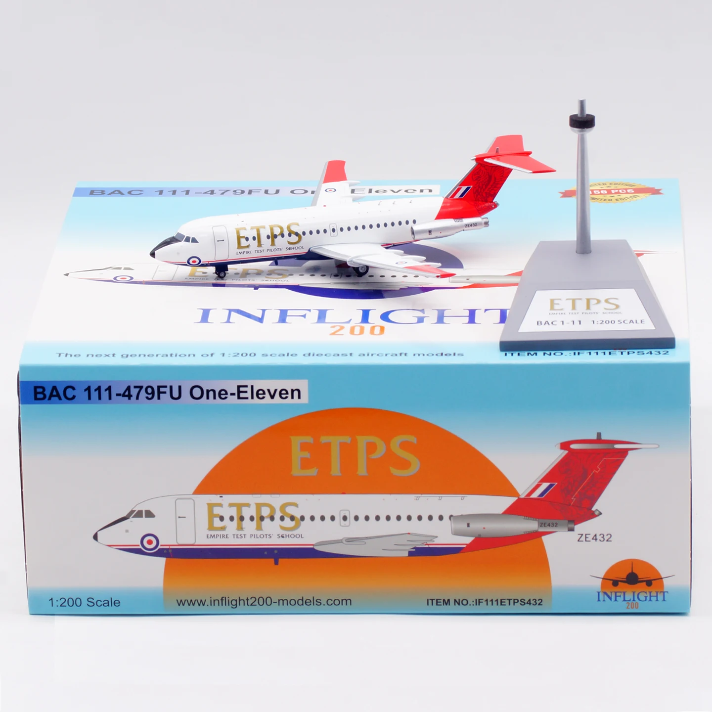 

IF111ETPS432 Alloy Collectible Plane Gift INFLIGHT 1:200 UK - Air Force BAC 111 One-Eleven Diecast Aircraft Jet Model ZE432