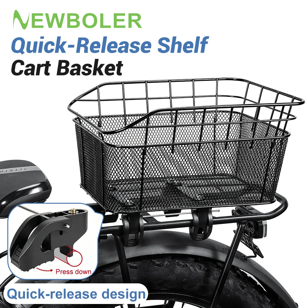 NEWBOLER Fahrrad-Heckkorb Schnellspanner Fahrrad-Gepäckträger Tasche Große Kapazität E-Bike-Korb für Outdoor-Reisen und Einkäufe