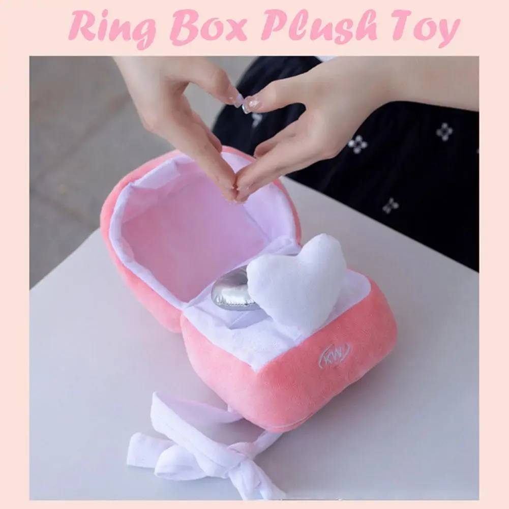 Cute Box Plush Toy Heart Shape Diamond Case Couple Mysterious Surprise Box Memory Wedding Valentine\'s Day Gift Present