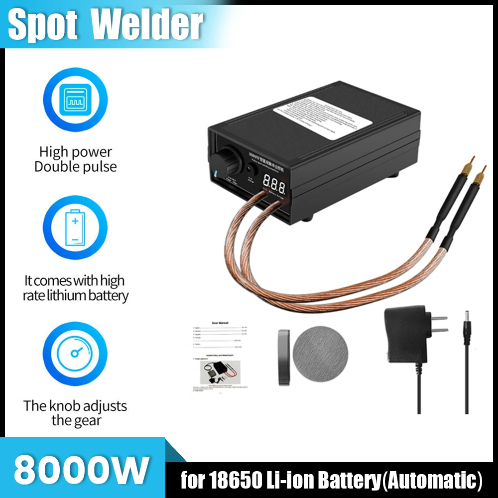 Mini Spot Welder Faça Você Mesmo Kit para 18650 Bateria Máquina de Solda Elétrica Portátil Caneta 015 mm Tira de Níquel 8000w