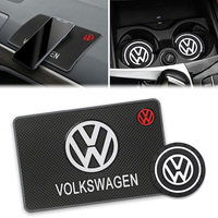 Car Coasters Water Cup Slots Interior Dashboard Non-Slip Mat For Volkswagen VW CC GTI Polo 6 Golf Touareg Passat Magotan Tiguan