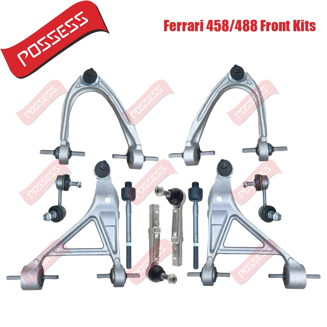 10 Pieces Front Axle Suspension Control Arm Ball Joint Stabilizer Link Tie Rod End Kits For Ferrari 458 Ferrari 488 264523