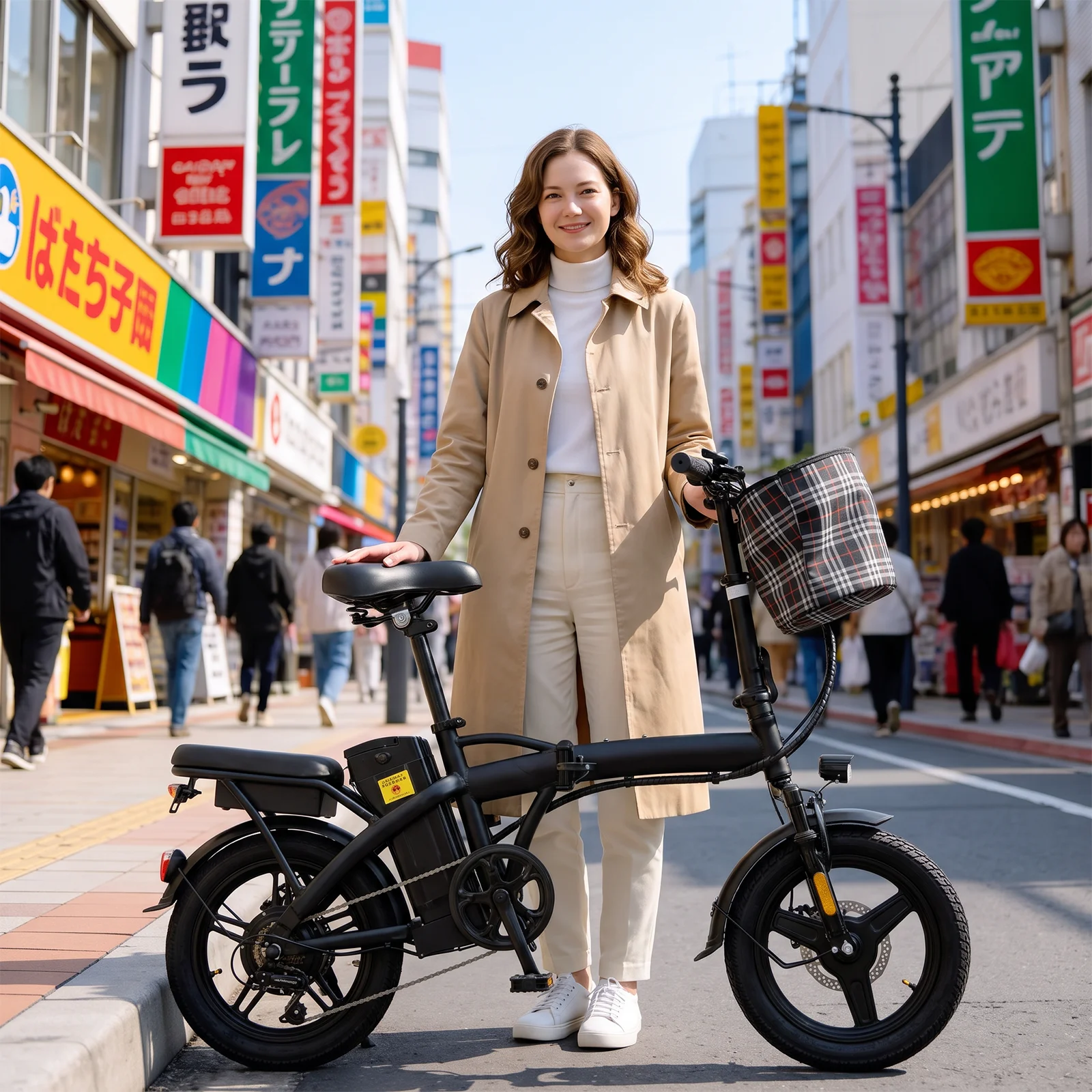 T5 Lightweight Folding Electric Bike for Adults 48V 750W Peak Power 20MPH 18-22 Miles Range 14Inch Disc Brake Commuter E-bike
