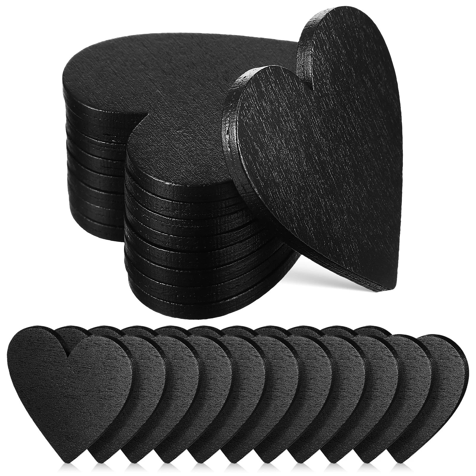 20 Pcs Heart Shaped Blackboard Wooden Craft Shapes Small Hearts Unfinished Decorative Pieces for Scrapbooking Card Making Wooden