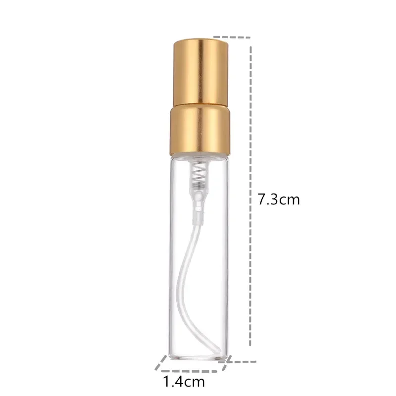 زجاجات عطر من الزجاج الشفاف ، زجاجة بخاخ بمضخة قابلة لإعادة الملء ، قوارير بخاخ عطر فارغة شفافة ، 5 من من 50 في اللوت