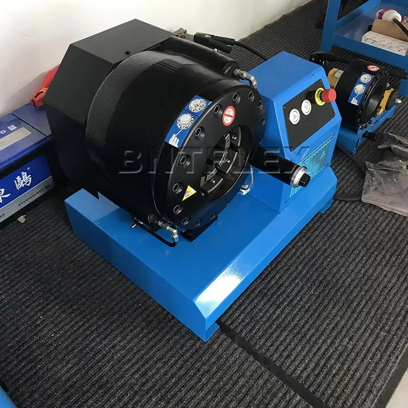 2 بوصة 4 طبقات خرطوم هيدروليكي المكشكش DC12V 24 فولت خدمة الشاحنة المتنقلة آلة تجعيد الخراطيم الهيدروليكية مع رف القوالب