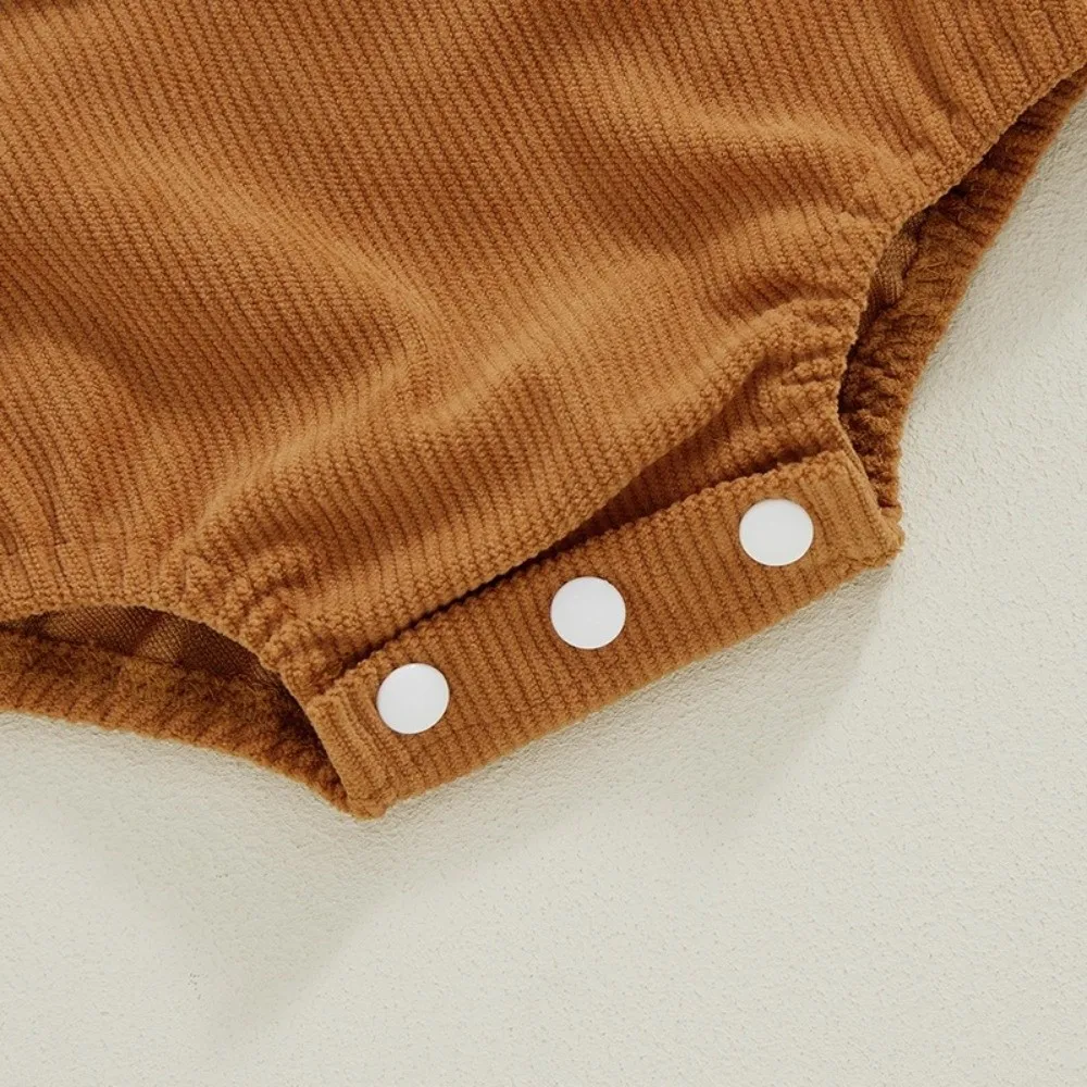 Corduroy Cotton Baby Bodysuit Cartoon Pattern Elk Snowman Pattern Infant Romper Sleeveless Tank Triangle Design
