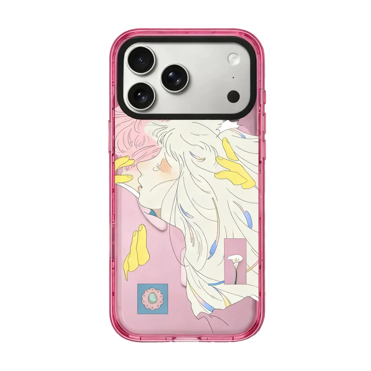 

Creative Embrace Girls Orange Pink Border Magnetic Case: Compatible with IPhone 17 16 15 14 13 12 Pro Max 17 Air