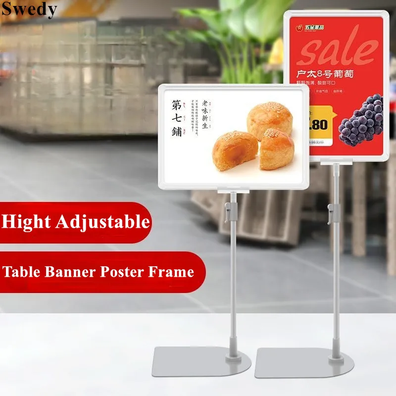 3 Pieces A4 Advertising Support Board Sign Poster Holder Stand Adjustable Height Metal Banner Holder Display Poster Stand
