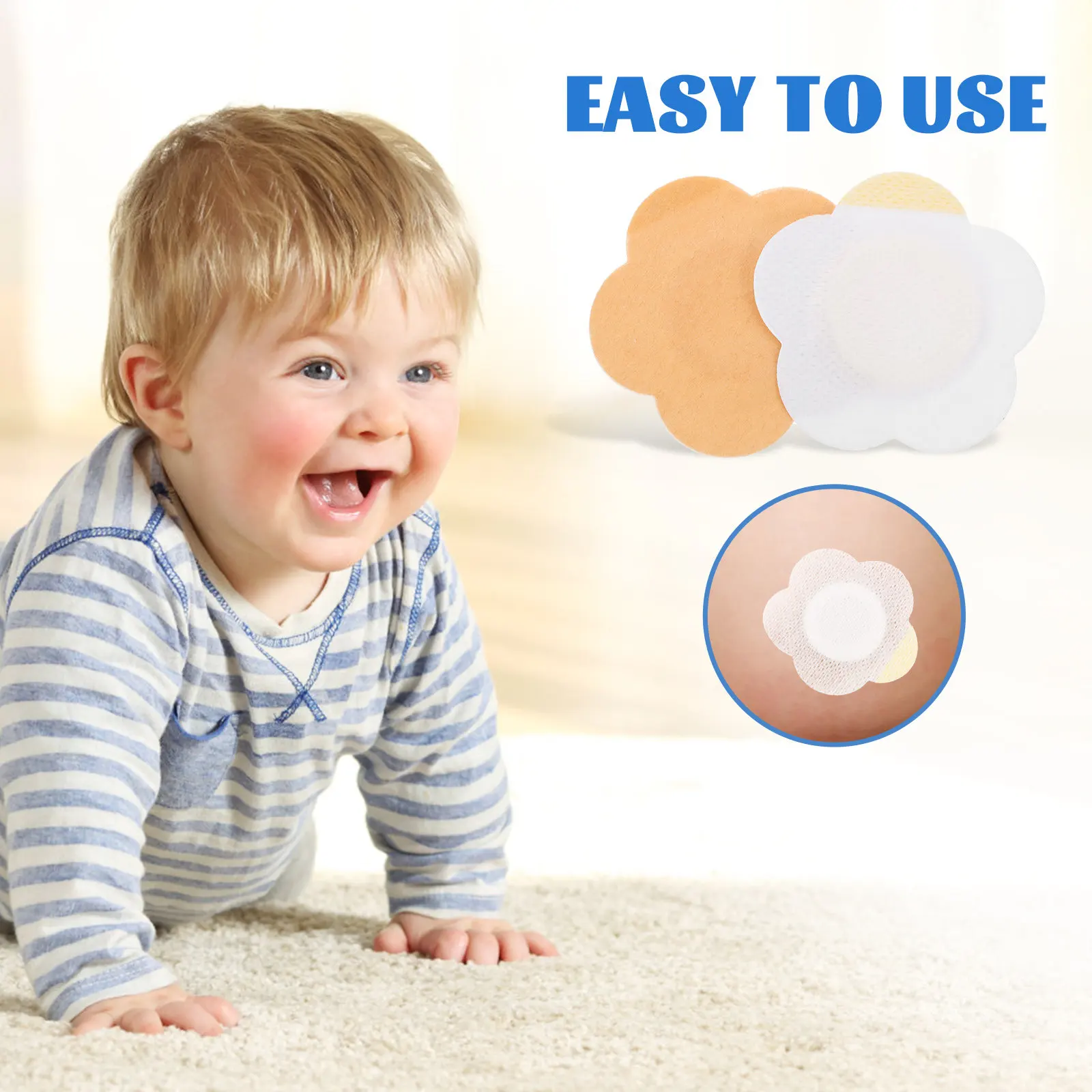 

200Pcs Breathable Abdomen Sticker Lightweight Baby Navel Patch Easy Stick Tear for Sensitive Skin Navel Sticker