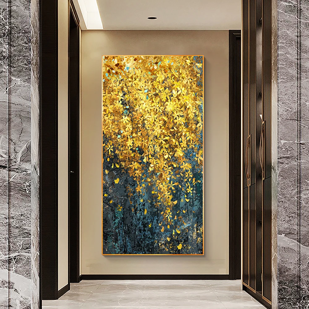 Full Drill Diamond Painting, Large Gold Leaf, Abstract Art, Diamond Mosaic Embroidery, Wall Cross Stitch, Home Decor, DIY, 5D