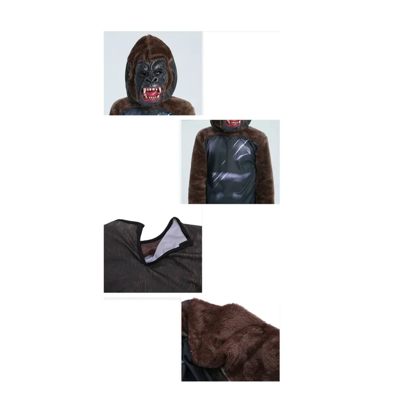 Purim King Kong เครื่องแต่งกายคอสเพลย์เครื่องแต่งกายกอริลลาเด็ก Bigfoot ชุดฮาโลวีนเครื่องแต่งกายสําหรับเด็กสัตว์ประสิทธิภาพชุดเวที