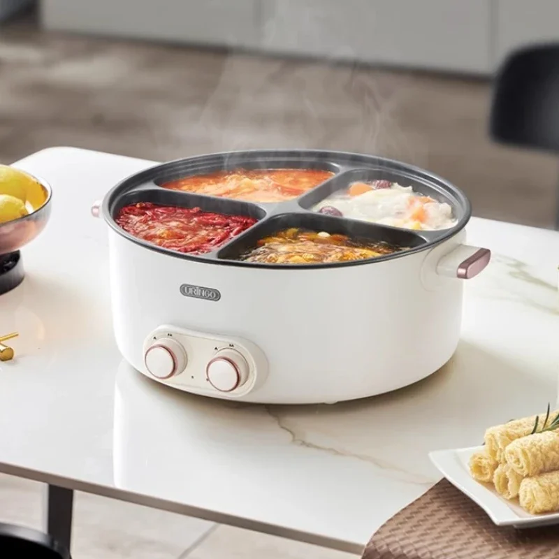 Olla caliente eléctrica de pato mandarín, caja de cuatro cuadrados, olla de Cocina eléctrica multifuncional de gran capacidad de 6L para el hogar, nuevo modelo