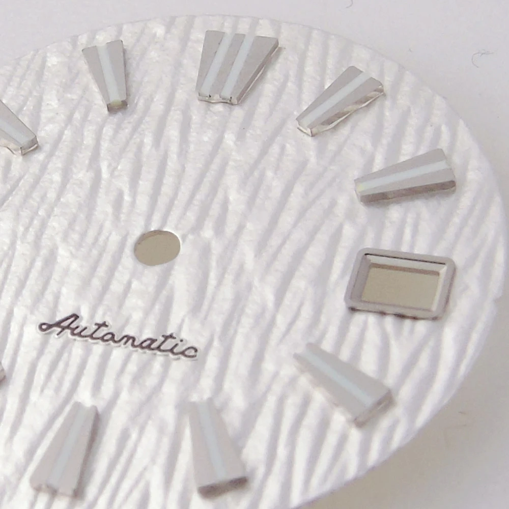 29 مللي متر نسيج الرخام العقيمة ساعة الطلب وجوه استبدال اليد الأخضر مضيئة صالح ل NH35 NH36 SKX SRP