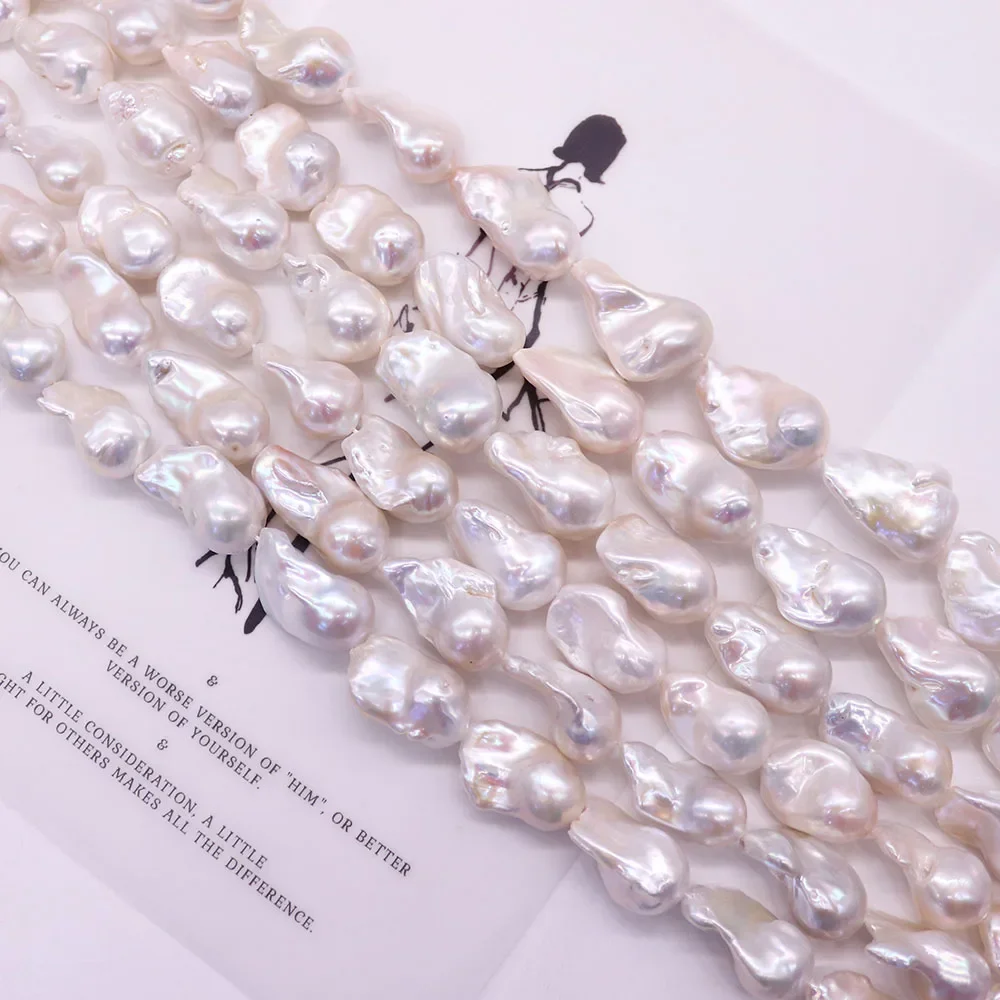 Irregular Natural Freshwater Pearl Large Tail Bead Baroque Pearl Straight Hole Loose Bead for DIY Bracelet Necklace Jewelry