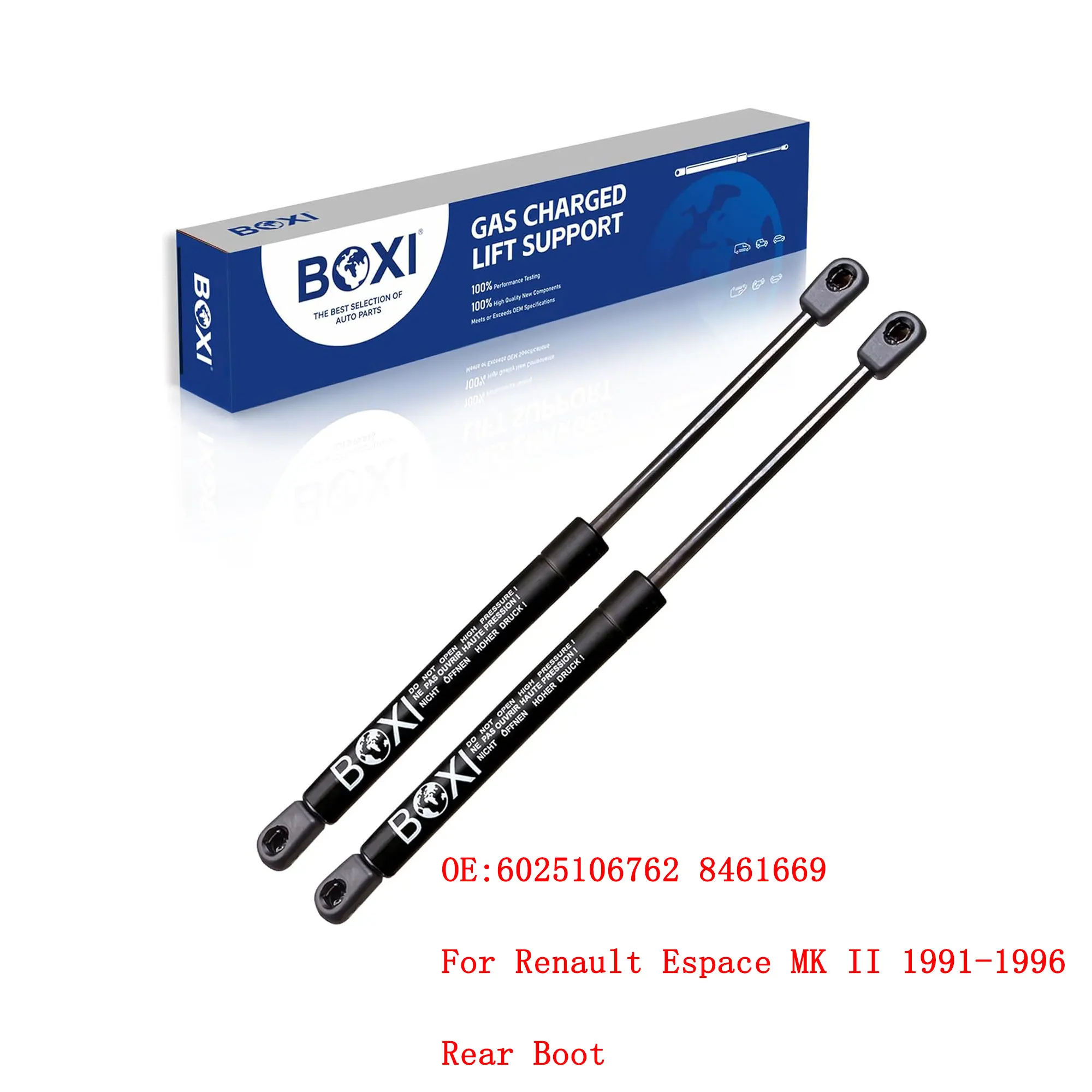 2Pcs Rear Boot Shock Gas Spring Lift Support Prop 6025106762 8461669 For Renault Espace MK II 1991 ‑ 1996 Tailgate Lift Struts