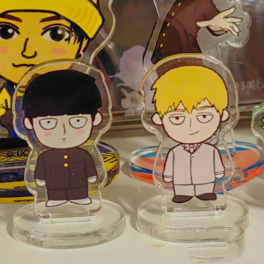 Mob Psycho 100 Anime Peripherals Mini Standing Plates Creative Reigen Arataka Dimple Kawaii Acrylic Ornament Children Gift