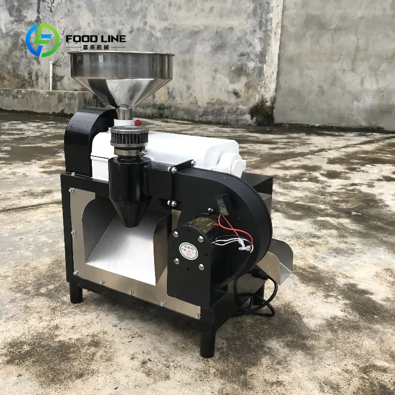 Customized Motor Driven Coffee Bean Husker, 50kg/h Output Compact Dry Shell Remover Cocoa Beans Peeling Machine