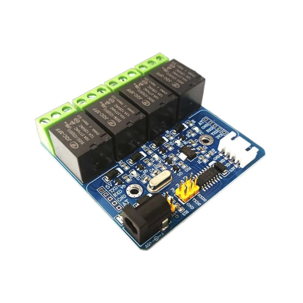 5V TTL Serial Port 4-channel Relay Module with Jog Switch Control Board 10A Relay with Reverse Connection/Overcurrent Protection