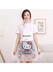 Sanrio-delantal impermeable de Hello Kitty para mujer, ropa de cocina de moda coreana, dibujos animados, Simple, limpieza del hogar