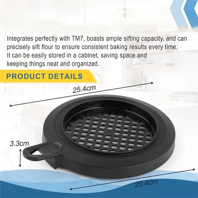 ABUN Spaetzle Grater Sieve for TM7, Flour Sieve Replacement Accessories for Spaetzle Bread, Dishwasher Safe with Lid Holder,