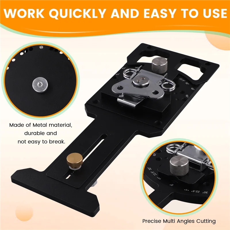 

【Косберегающая】Прямоугольная направляющая рельсовой пилы с прямоугольной направляющей, регулировка 90 градусов с помощью 60 ° До 60 ° Быстрый регулируемый угловой ограничитель