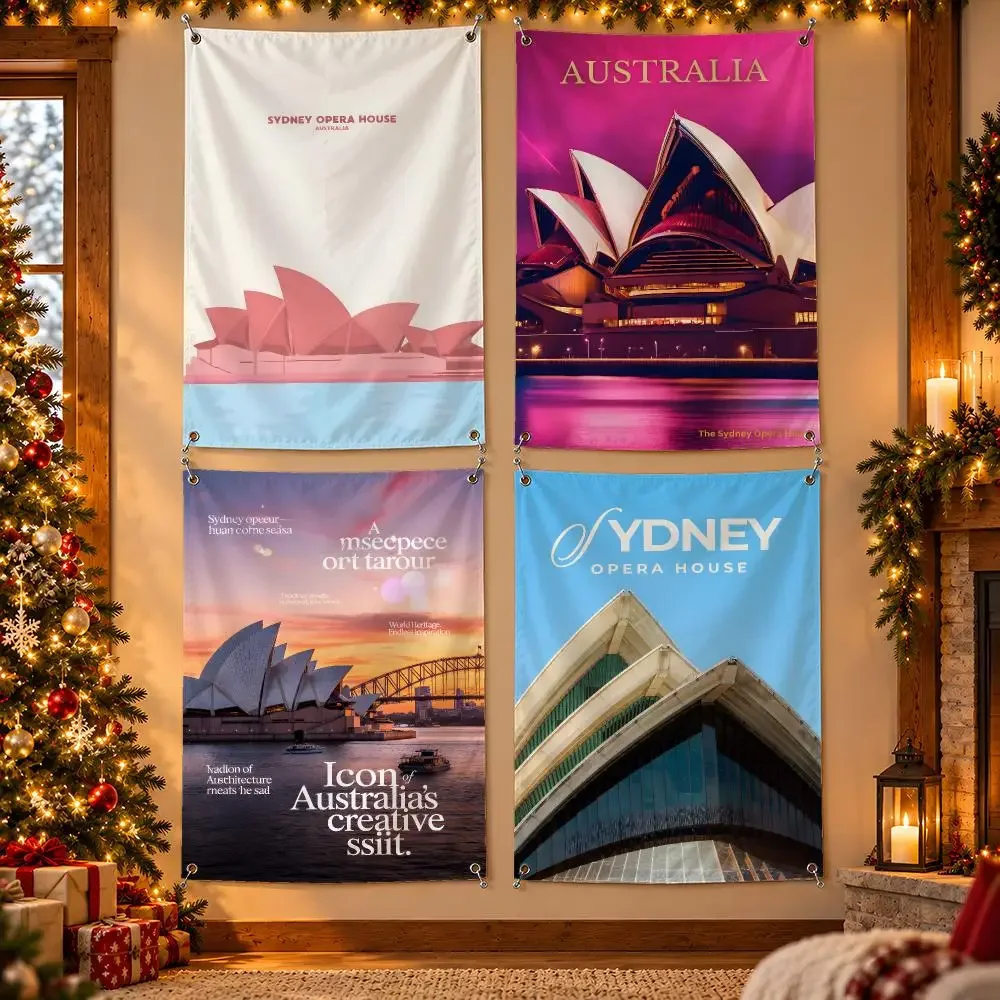 Sydney Opera House, Sydney, Australia Flags Wall Hanging Banner For Bedroom Living Room Outdoor Party Decor