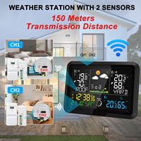 Weather Station Digital Thermometer with Sensor HD VA Display Weather Stations Accurate Temperature Humidity Gauge