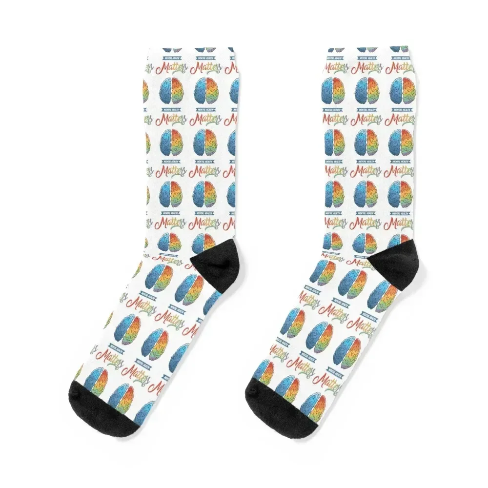 Mental Health Matters - Mental Health Therapy Gift for Therapist or Counselor Socks set custom Rugby Running Boy Socks Women's