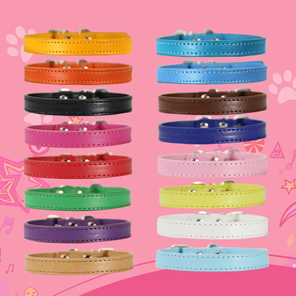 Coloful Pet Puppy Collar With Bell Adjustable Buckle Kitten Pet Supplies Cat Accessories Collar For Big Middle Dog 1PCS 5Size