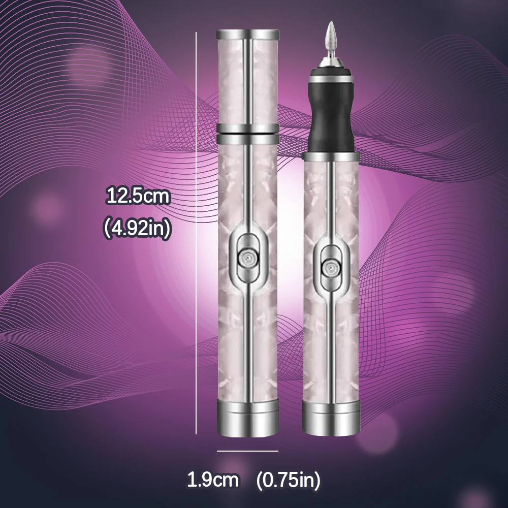 LINMANDA Rechargeable Electric Nail File Machine for Acrylic Nails Gel Polishing Cordless Efile Bits Kit for Manicure Salon Home