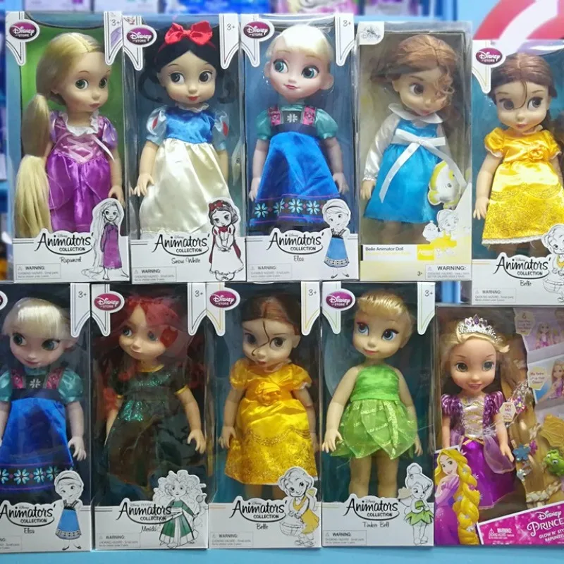 Disney Princesa Figure Toy, Ariel, Tiana, Branca de Neve, Cinderela, Aurora, Bela, Jasmim, Pocahontas, Mulan, Rapunzel, Merida Ornamentos