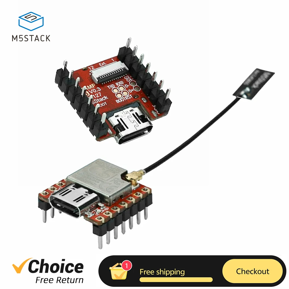 M5Stack Stamp C5 DIP ESP32-C5HF4 Development Board Supports 2.4 5GHz Dual-band WiFi 6 BLE 5 IoT Core Module
