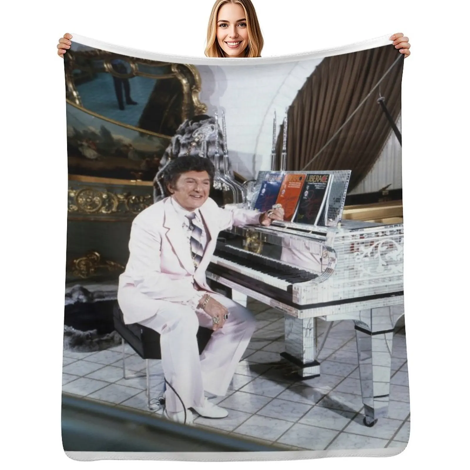 

LIBERACE with piano Throw Blanket Beautifuls blankets ands for winter Luxury Thicken Blanket
