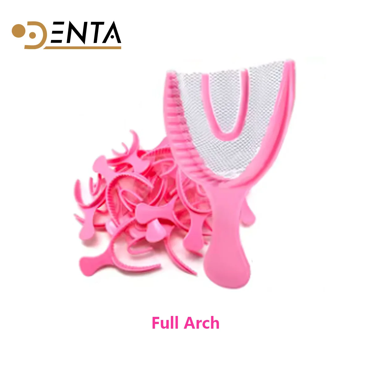 10 قطع من صواني الانطباع الشبكية للأسنان للاستعمال مرة واحدة - نصف أسنان كبيرة