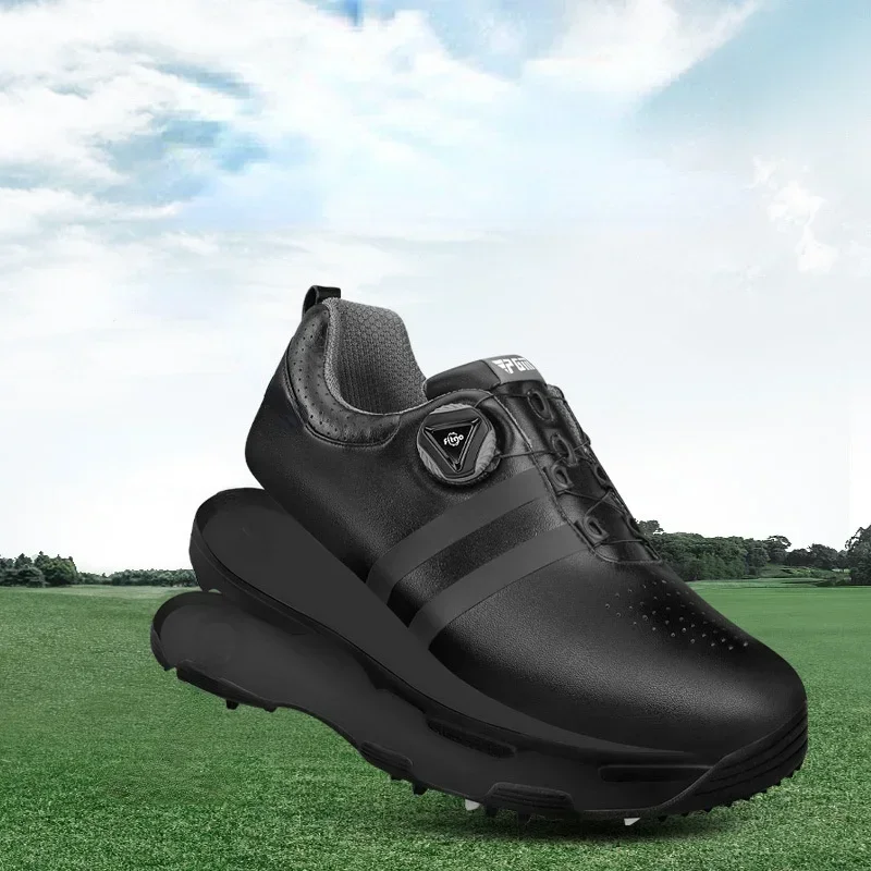 PGM Waterproof Sneakers Mens Golf Shoes Breathable Fitness Training Golf Shoe Man Non-Slip Rotating Buckle Golf Trainers XZ186