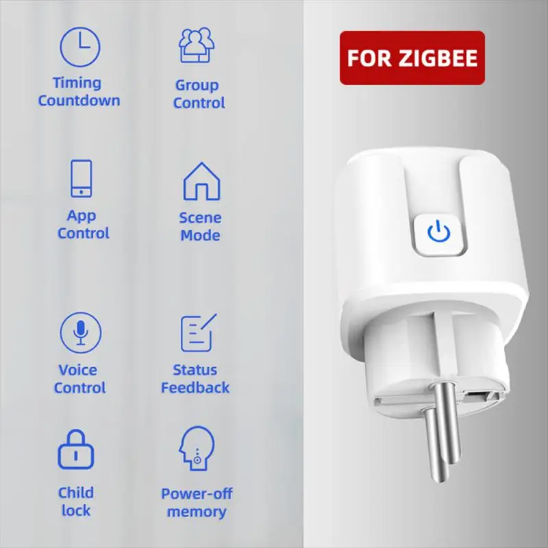 Tuya Zigbee 3.0 Smart Plug EU 16A/20A With Power USB Plug Monitor Smart Life Wireless Socket Work With Alice Alexa Google Home