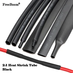Black 1~10m Heat Shrink Heatshrink Tube 2:1 Diameter 0.6~210mm Polyolefin Tubing Sleeving DIY Wrap Wire Repair Cable Protecctor