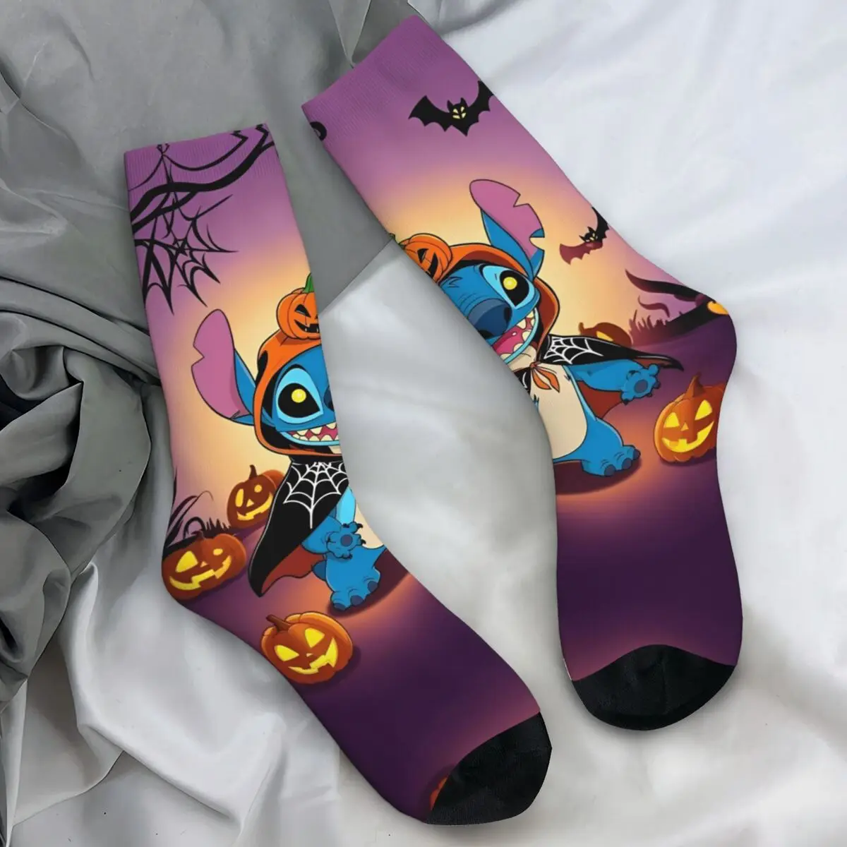 Cute Stitch Cartoon Anime Halloween Stockings Men Socks Soft Breathable Fashion Socks Spring Climbing Non Slip Socks Gift Idea