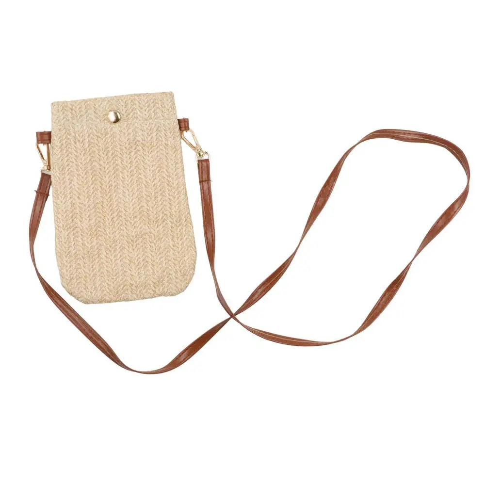 

Shoulder Pouch Outdoor Summer Beach Ladies Crossbody Bag Straw Messenger Bag Phone Pocket Single Shoulder