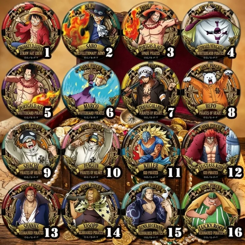 

One Piece OP Luffy Zoro Ace Robin Cosplay Anime Badge Pin CD+ Version Anime Merchandise Accessories Collectible Gift for Fans