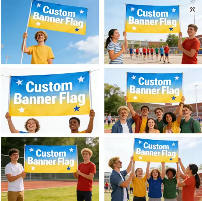 Custom Flags Banners Personalized with Your Logo Text Ideal forGrand Openings Events Parties Indoor Outdoor Advertising Displays - Detail 1