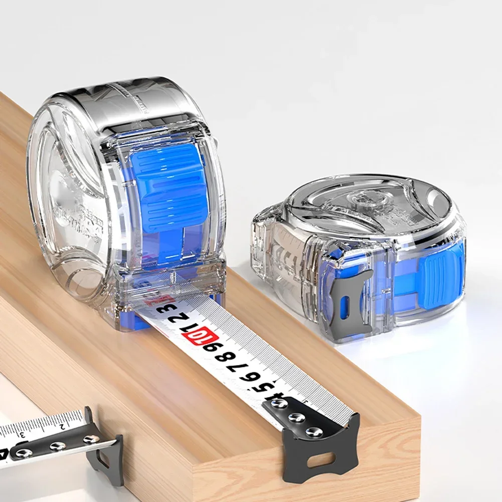 

Steel Tape Measure With Transparent Case And Cut Resistant Carbon Steel Blade For Precise Measurements In Home And Work Use