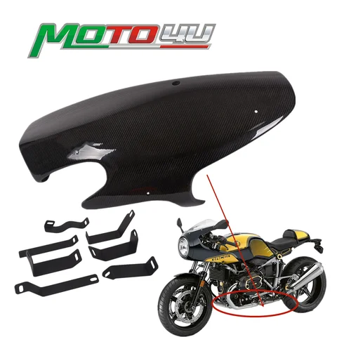 BMW R Ninet R NINE T r9t 탄소 섬유 엔진 스포일러 Bellypan 패널 실제 탄소 오토바이 액세서리 하단 하단 커버