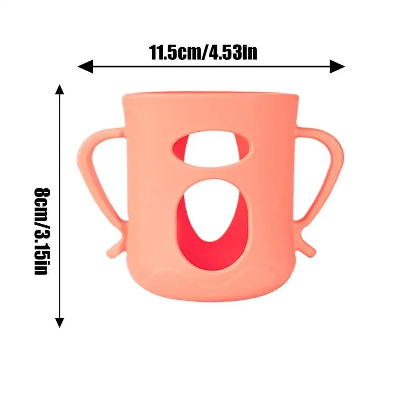 Funda protectora de silicona con asa para biberón, cubiertas para biberones de calidad alimentaria, funda para biberón de viaje antirotura de repuesto con