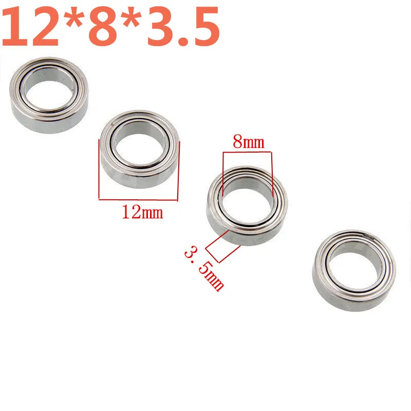 4Pcs/Lot WLtoys Parts A949-36 58042 12*8*3.5mm Ball Bearings Upgrade Parts for 1/18 1/16 RC Cars A949 A959 A969 A979 HSP 86683