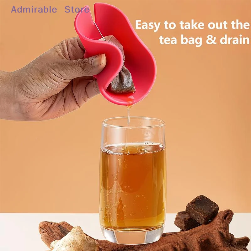 wTea Bag Holder With Silicone Handle Reusable Squeezer And Mug Lid For Efficient Loose Leaf Home Brewing