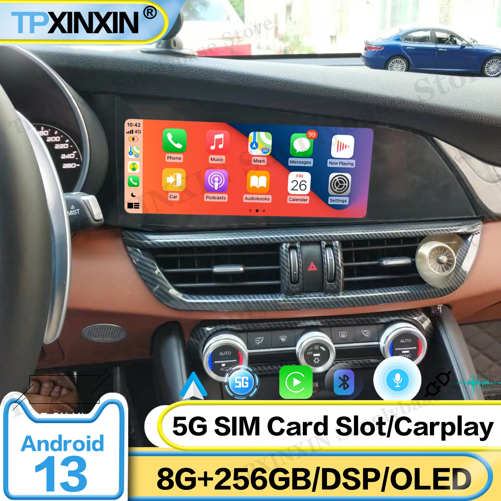 Автомагнитола Qualcomm для Alfa Romeo Giulia 2015, 2016, 2017, 2018, 2019, 2020, Android, стерео, Авторадио, мультимедийный плеер, головное устройство с GPS