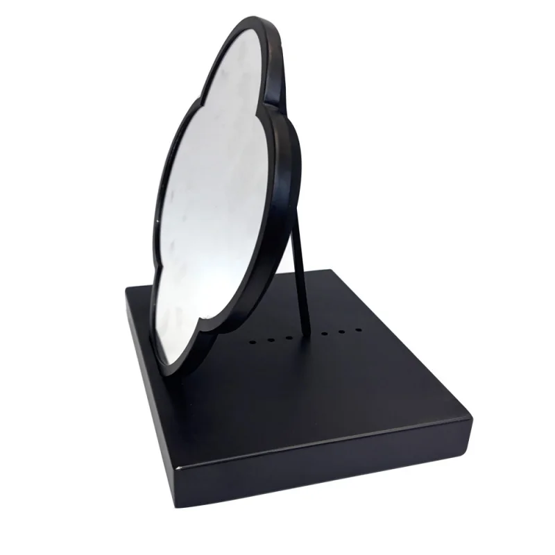 custom.High-end Desktop Black Makeup Mirror Detachable Black Metal Glass Viewing Mirror Jewelry Store Cosmetic Custom